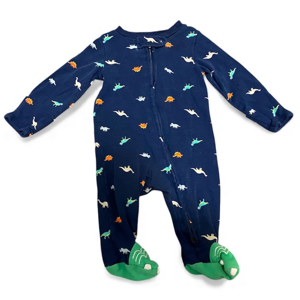 Navy Newborn Baby Dinosaur Onesie Pyjamas